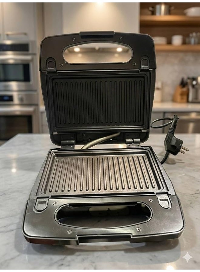 800W Sandwich Maker – with 3 plates (waffle, sandwich, grill) – easy to clean – multi-functional appliance for quick cooking - Image 3